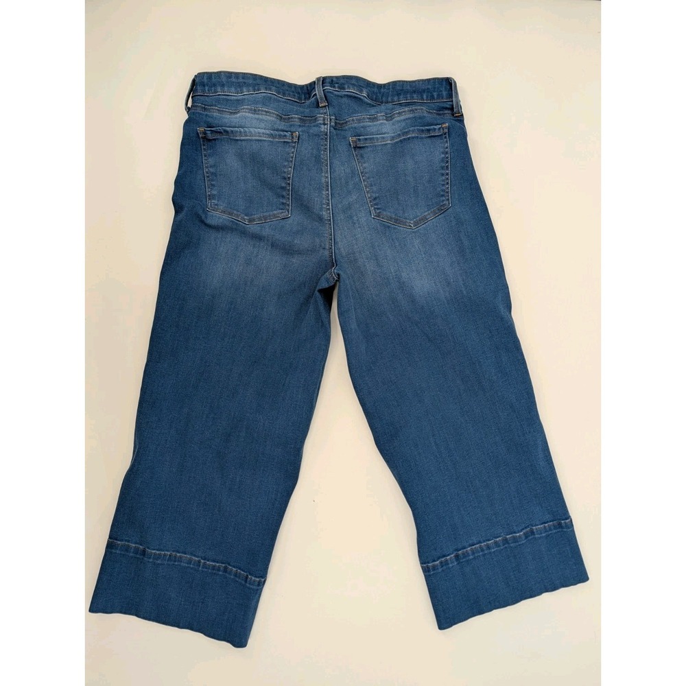 NYDJ Brigitte High Waist Wide Leg Capris Dark Wash Size 12 Stretch - Picture 5 of 8